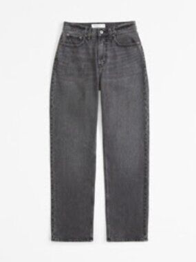 High Rise Vintage Straight Jean - Grey - Abercrombie & Fitch